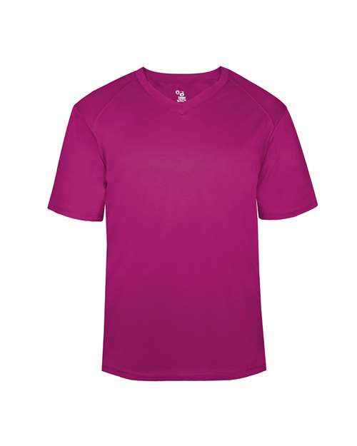 Youth B-Core V-Neck T-Shirt - Hot Pink Front