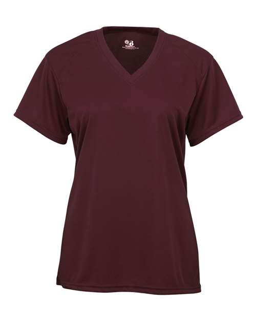 Youth B-Core V-Neck T-Shirt - Maroon Front