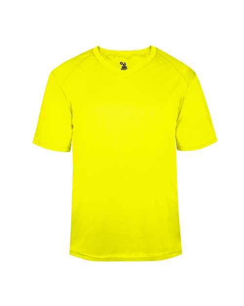 Youth B-Core V-Neck T-Shirt - Safety Yellow Front