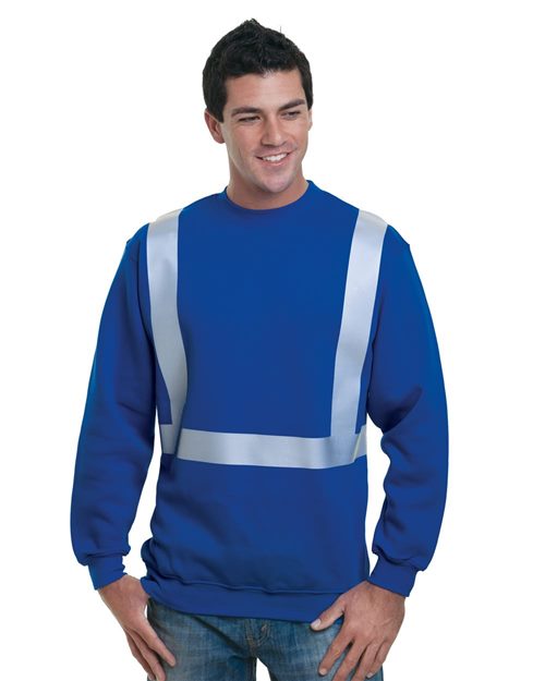 Men's USA-Made Hi-Visibility Crewneck Sweatshirt - Purple Front