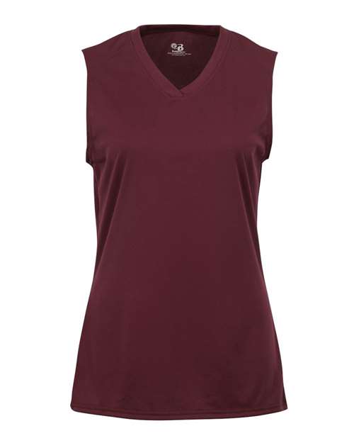 Girls' B-Core Sleeveless T-Shirt - Maroon Front