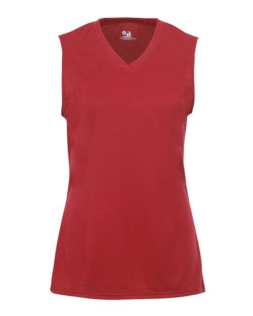 Girls' B-Core Sleeveless T-Shirt - Red Front