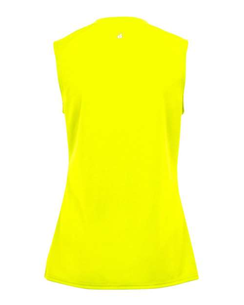 Girls' B-Core Sleeveless T-Shirt - Safety Yellow Back