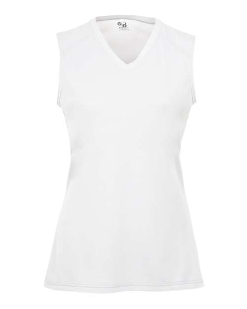 Girls' B-Core Sleeveless T-Shirt - White Front