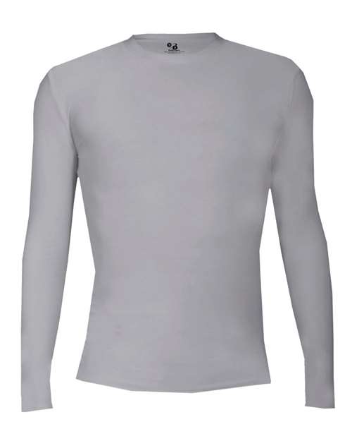Men's Pro-Compression Long Sleeve T-Shirt - Silver Front