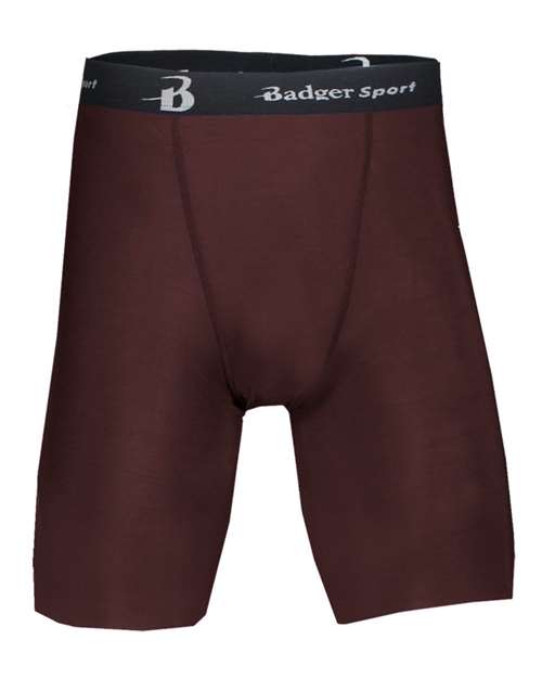 Men's Pro-Compression Shorts - Maroon Front
