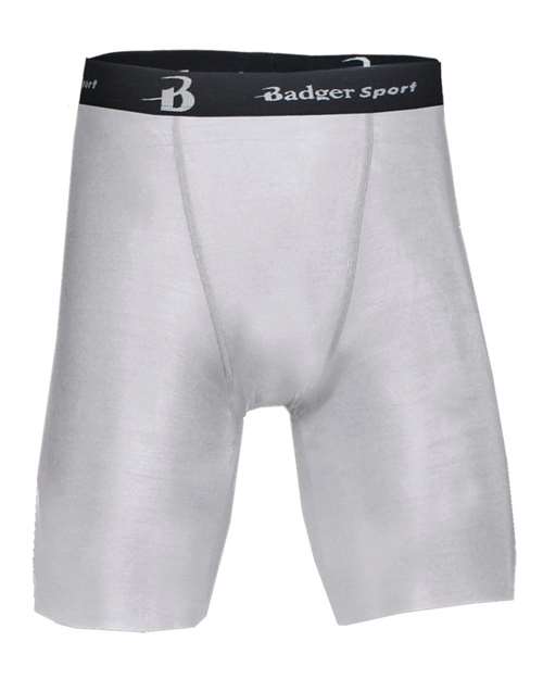 Men's Pro-Compression Shorts - Silver Front