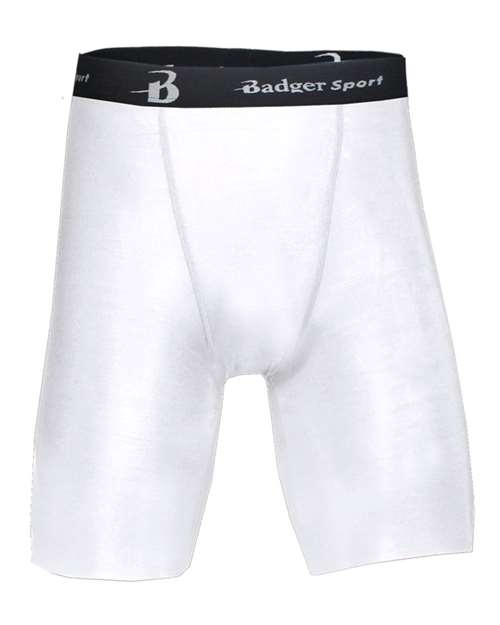 Men's Pro-Compression Shorts - White Front