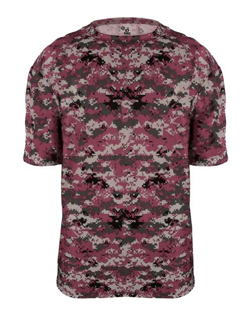 Youth Digital Camo T-Shirt - Maroon Digital Front