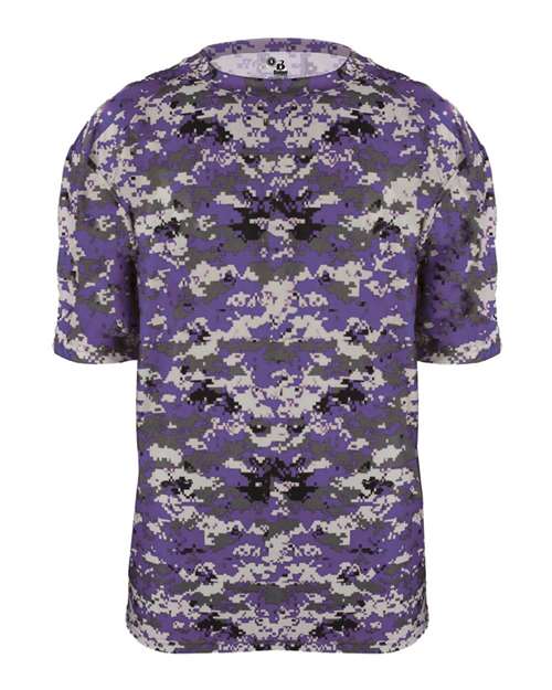 Youth Digital Camo T-Shirt - Purple Digital Front