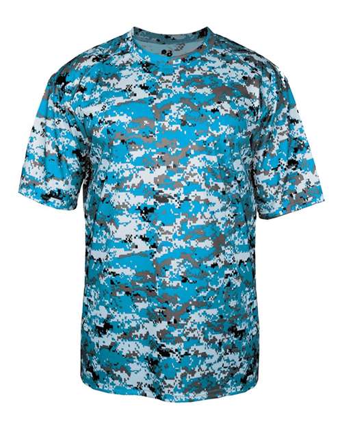 Youth Digital Camo T-Shirt - Electric Blue Digital Front