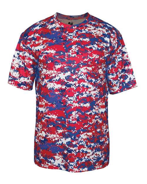 Youth Digital Camo T-Shirt - Red/ Royal Digital Front