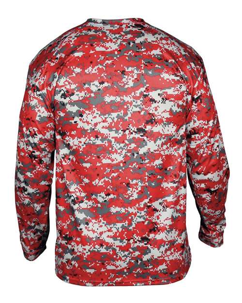 Youth Digital Camo Long Sleeve T-Shirt - Red Digital Back
