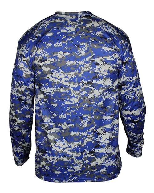 Youth Digital Camo Long Sleeve T-Shirt - Royal Digital Back