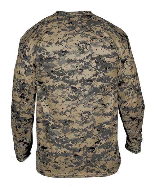 Youth Digital Camo Long Sleeve T-Shirt - Sand Digital Back