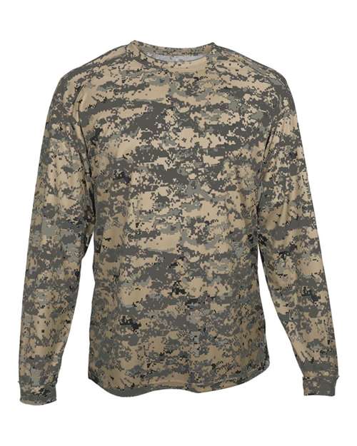 Youth Digital Camo Long Sleeve T-Shirt - Sand Digital Front