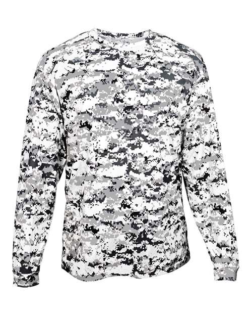 Youth Digital Camo Long Sleeve T-Shirt - White Digital Front