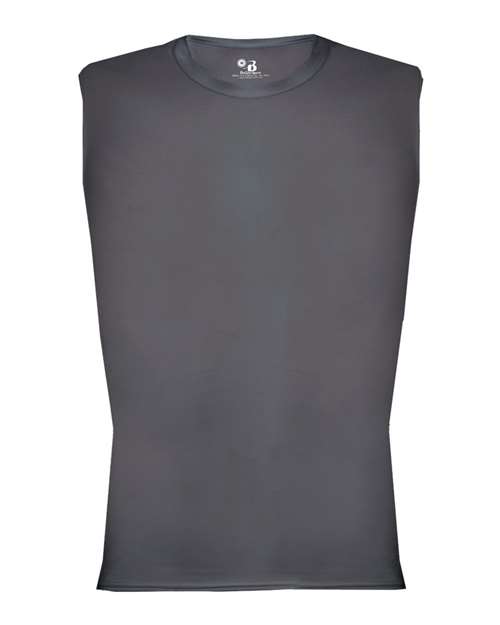 Men's Pro-Compression Sleeveless T-Shirt - Graphite Front