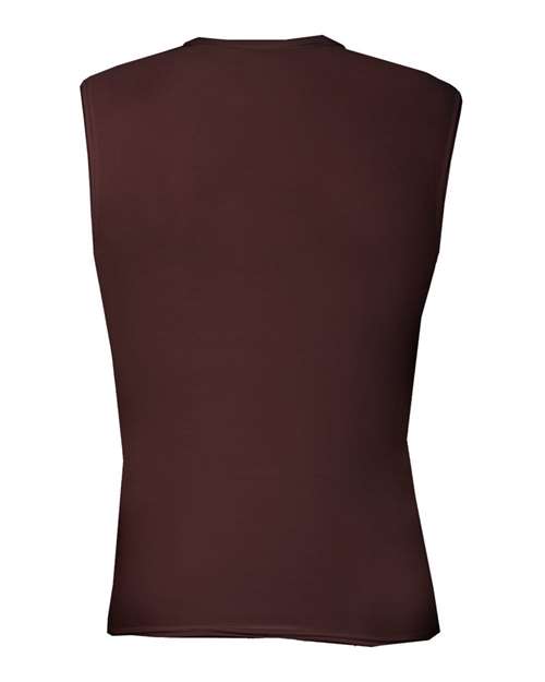 Men's Pro-Compression Sleeveless T-Shirt - Maroon Back