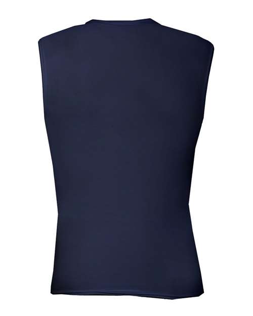 Men's Pro-Compression Sleeveless T-Shirt - Navy Back