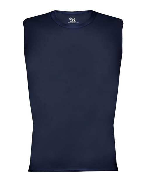 Men's Pro-Compression Sleeveless T-Shirt - Navy Front