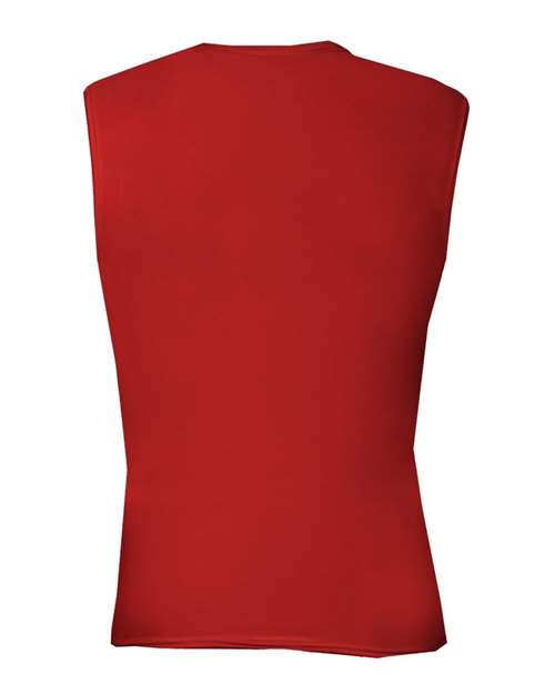 Men's Pro-Compression Sleeveless T-Shirt - Red Back