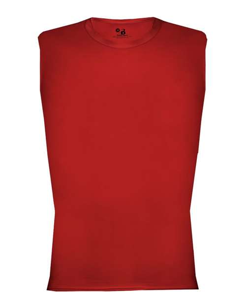 Men's Pro-Compression Sleeveless T-Shirt - Red Front