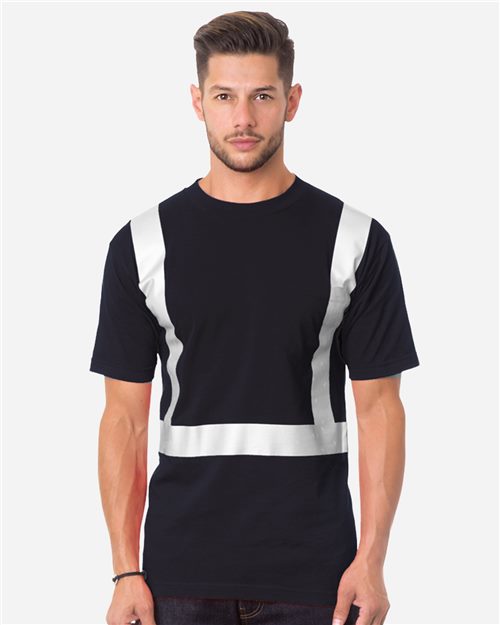 Unisex USA-Made High Visibility Pocket T-Shirt - Lime Green Front