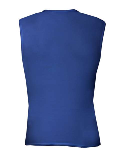 Men's Pro-Compression Sleeveless T-Shirt - Royal Back