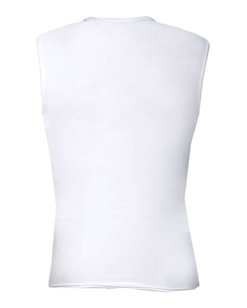 Men's Pro-Compression Sleeveless T-Shirt - White Back