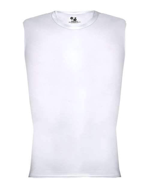 Men's Pro-Compression Sleeveless T-Shirt - White Front