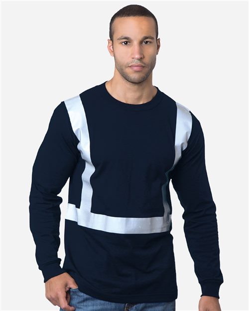 Men's USA-Made Hi-Visibility Long Sleeve T-Shirt - Dark Ash Front