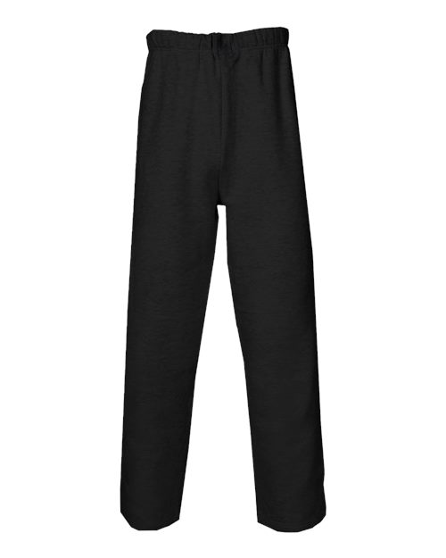 Youth Open-Bottom Sweatpants - Black Front