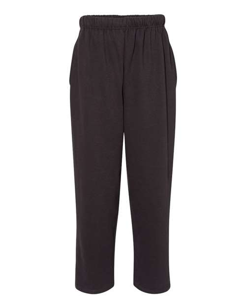 Men's Open-Bottom Sweatpants - Black Front