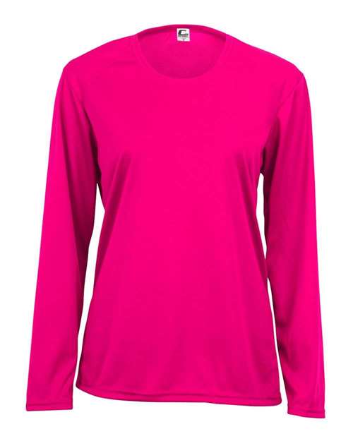Women's Performance Long Sleeve T-Shirt - Hot Pink Front