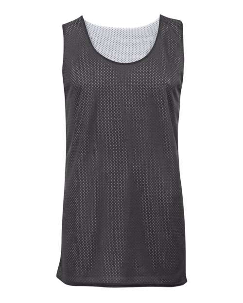 Youth Pro Mesh Reversible Tank Top - Graphite/ White Front