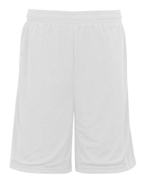 Men's Pro Mesh 9" Shorts with Pockets - White Front