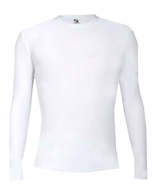 Youth Pro-Compression Long Sleeve T-Shirt - White Front