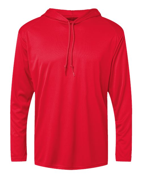 Unisex B-Core Hooded Long Sleeve T-Shirt - Red Front