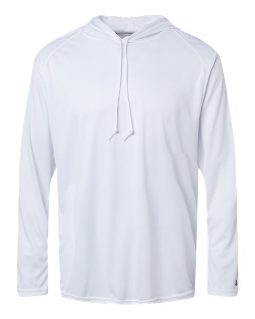 Unisex B-Core Hooded Long Sleeve T-Shirt - White Front