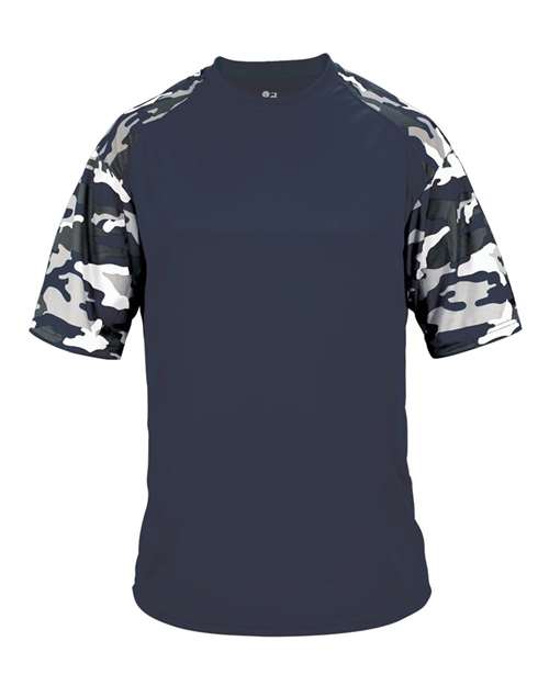 Men's Camo Sport T-Shirt - Navy/ Navy Camo Front