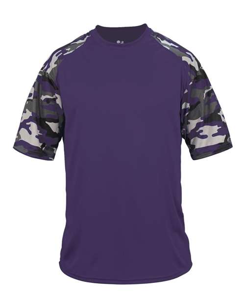 Men's Camo Sport T-Shirt - Purple/ Purple Camo Front