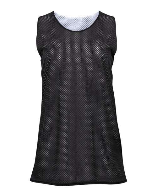 Women's Pro Mesh Reversible Tank Top - Black/ White Front
