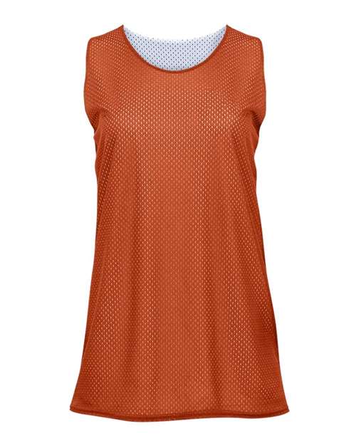 Women's Pro Mesh Reversible Tank Top - Burnt Orange White Front