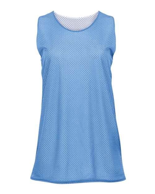 Women's Pro Mesh Reversible Tank Top - Columbia Blue/ White Front