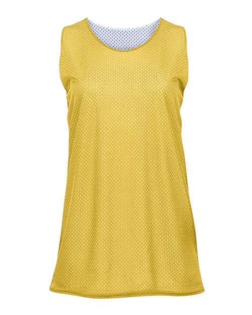 Women's Pro Mesh Reversible Tank Top - Gold/ White Front