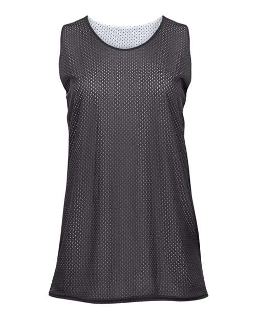 Women's Pro Mesh Reversible Tank Top - Graphite/ White Front