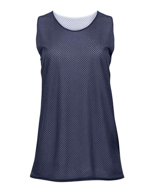 Women's Pro Mesh Reversible Tank Top - Navy/ White Front