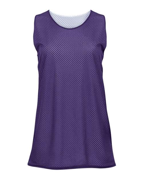 Women's Pro Mesh Reversible Tank Top - Purple/ White Front