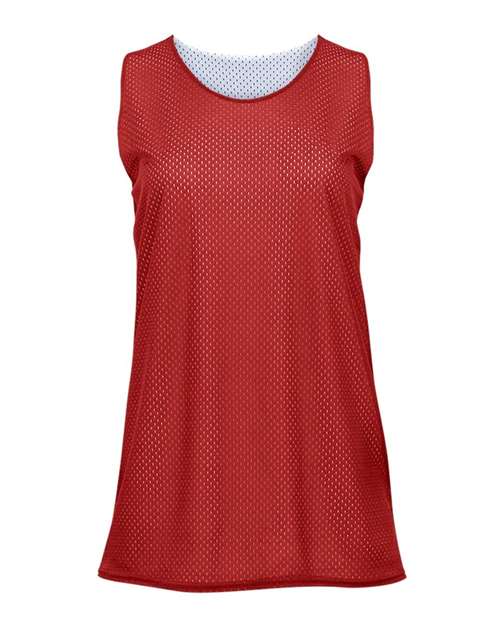 Women's Pro Mesh Reversible Tank Top - Red/ White Front